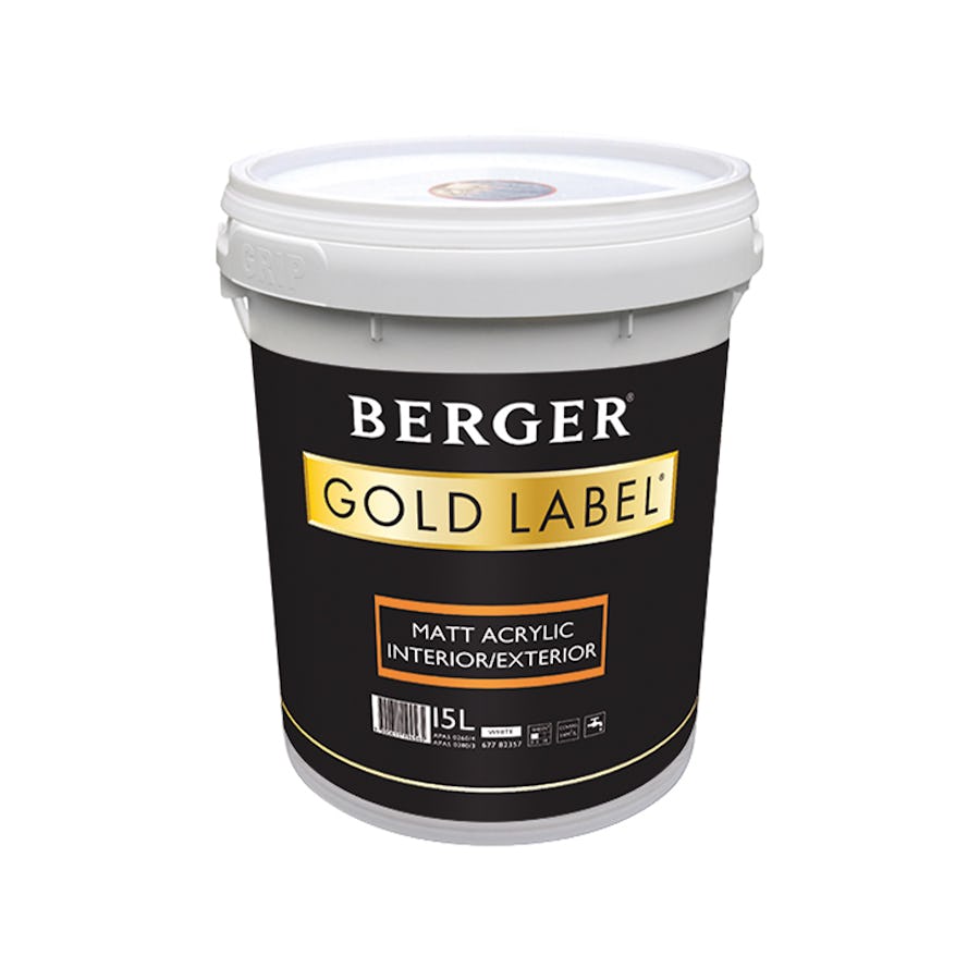 Berger Gold Label Acrylic Interior / Exterior Matt White 15L